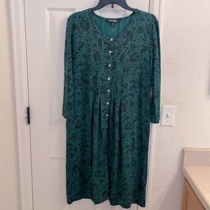 Chadwick’s green and black print dress